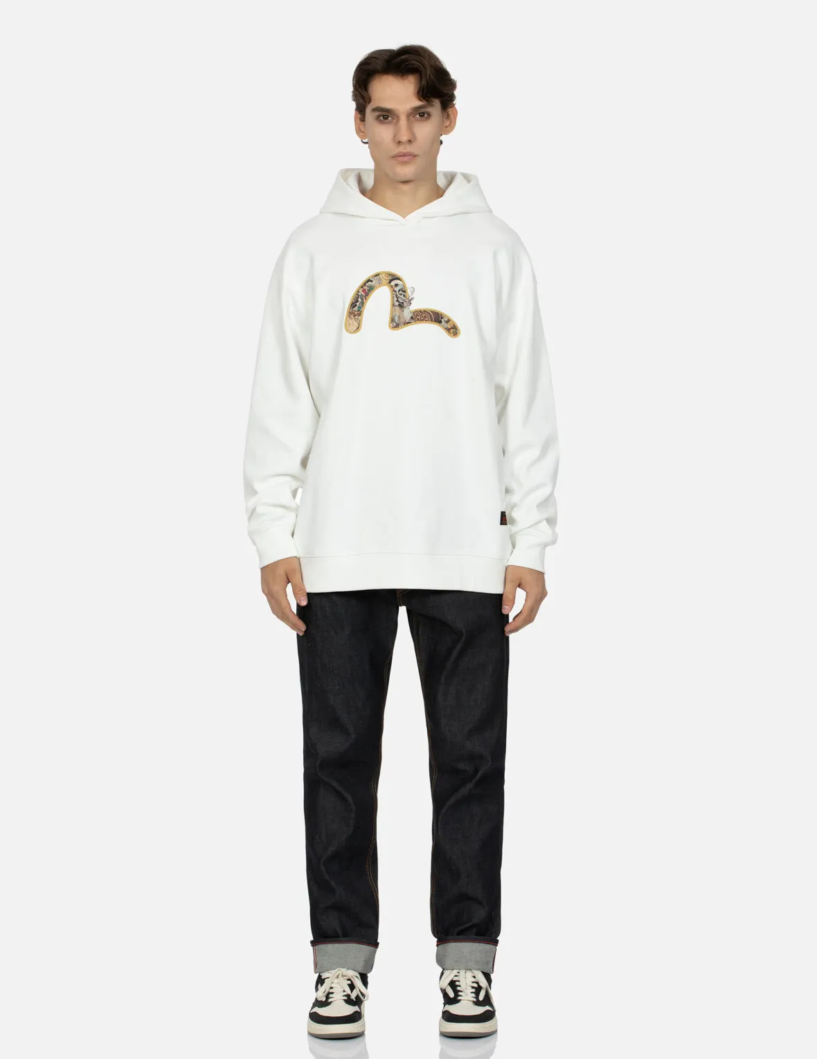Treasure and Cloud-pattern Daicock Print Carrot Fit Selvedge Denim Jeans #2017