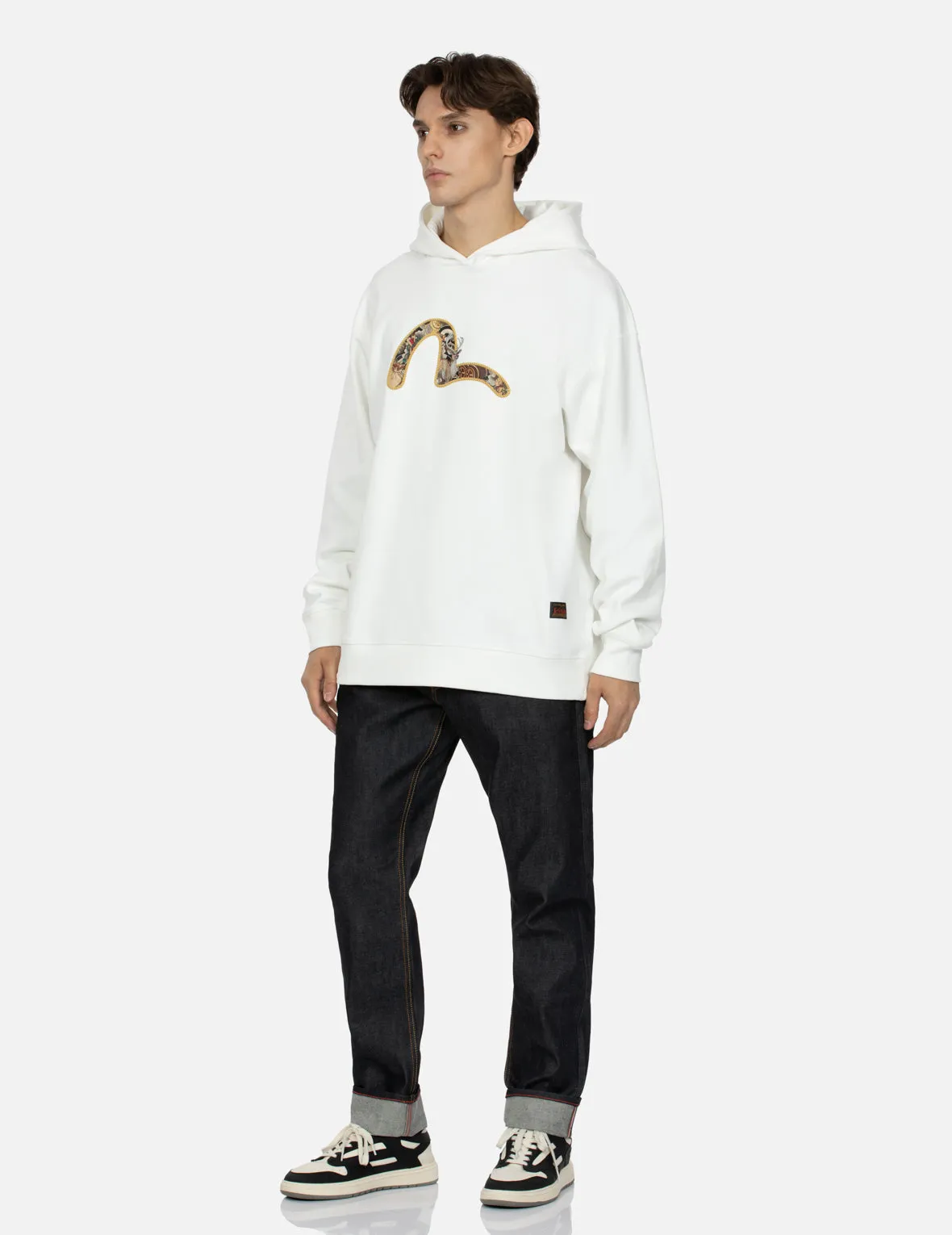 Treasure and Cloud-pattern Daicock Print Carrot Fit Selvedge Denim Jeans #2017