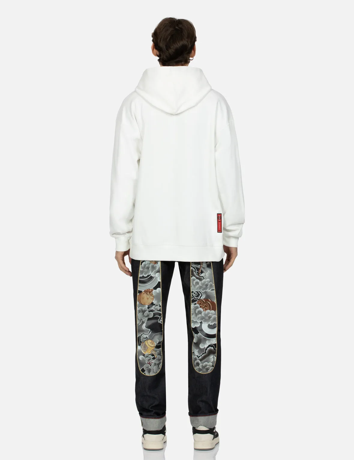Treasure and Cloud-pattern Daicock Print Carrot Fit Selvedge Denim Jeans #2017