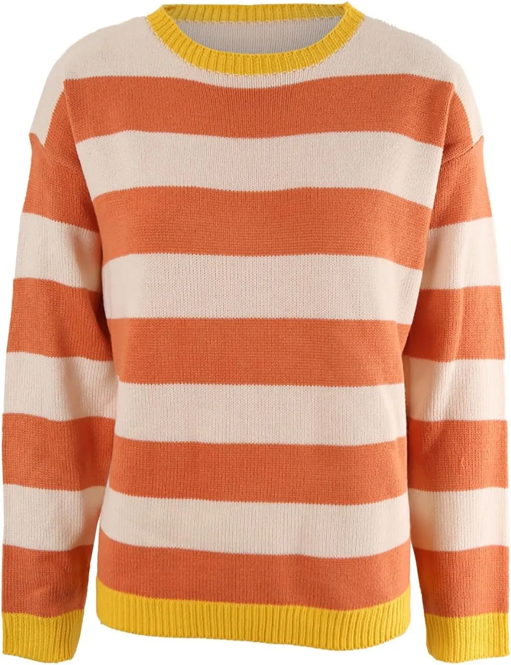 Trendy Sweatshirts Oversized for Women Hoodies Orange and White Long Sleeve Cropped Pullover Funny Loose Fit Outfit