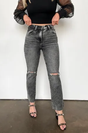 Trisda High Rise Ankle Straight Distressed Jeans - FINAL SALE