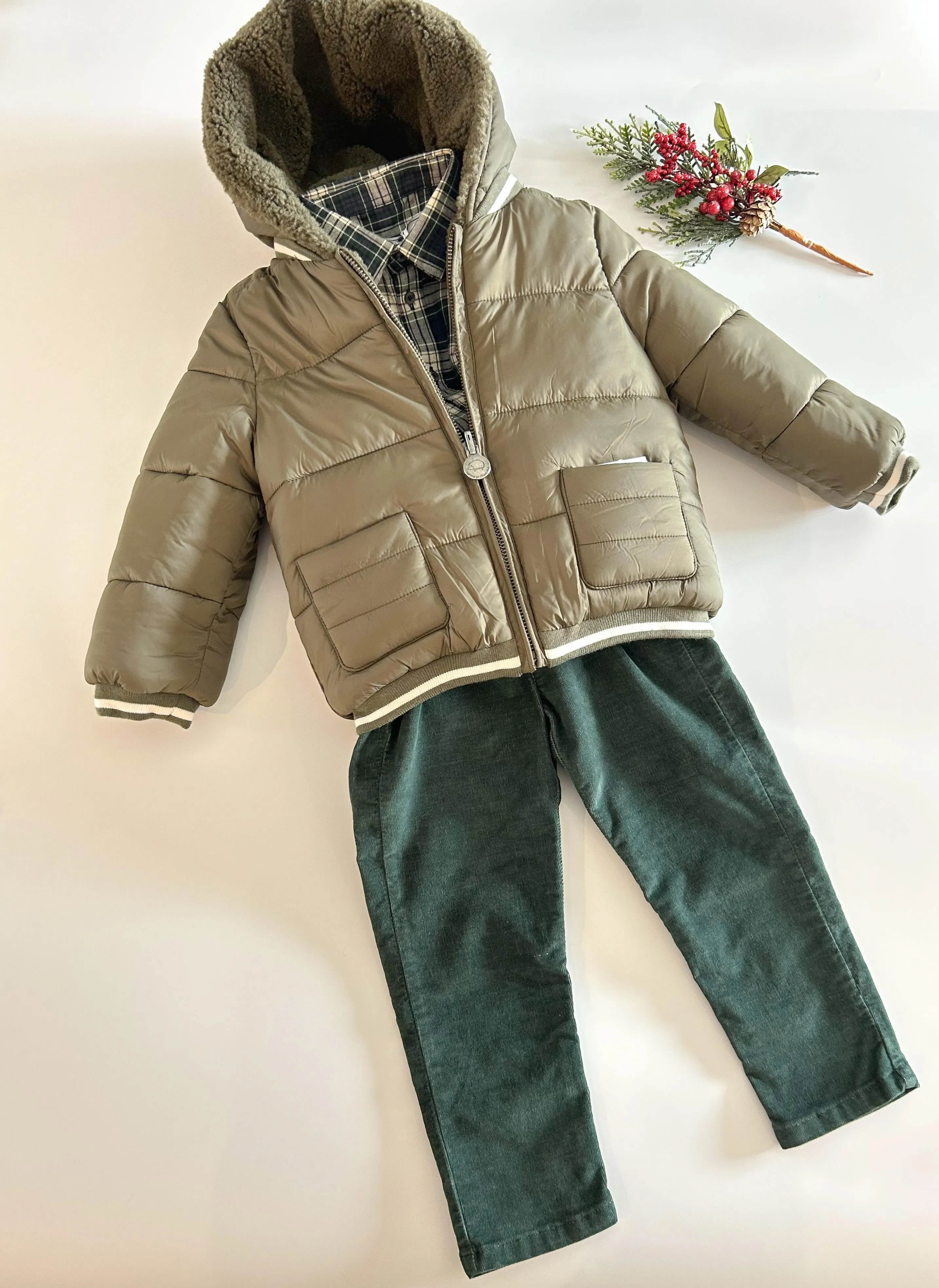 Trousers - Green Fine Ribbed Corduroy