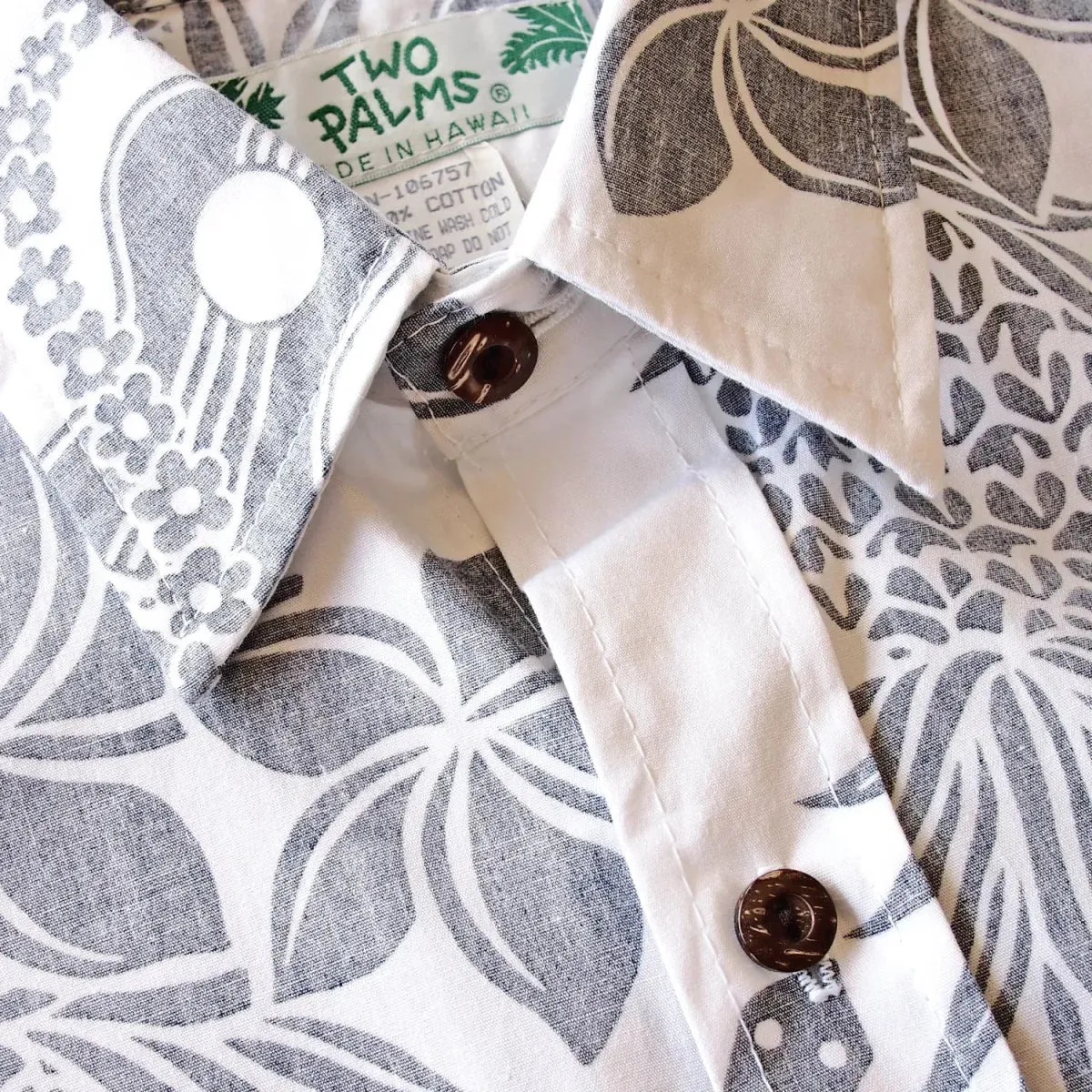 ukulele fun white REVERSE print hawaiian cotton shirt