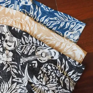 ukulele serenade black hawaiian rayon shirt
