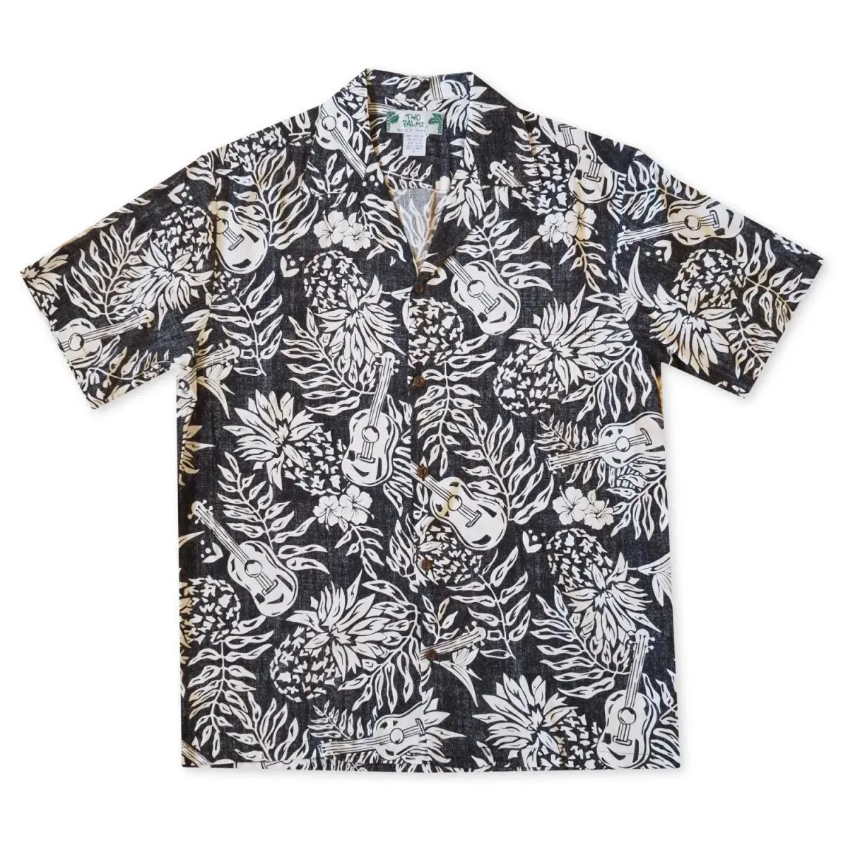 ukulele serenade black hawaiian rayon shirt