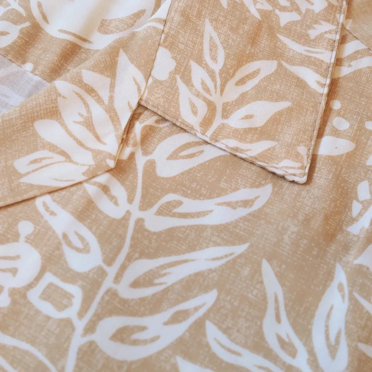 ukulele serenade tan hawaiian rayon shirt