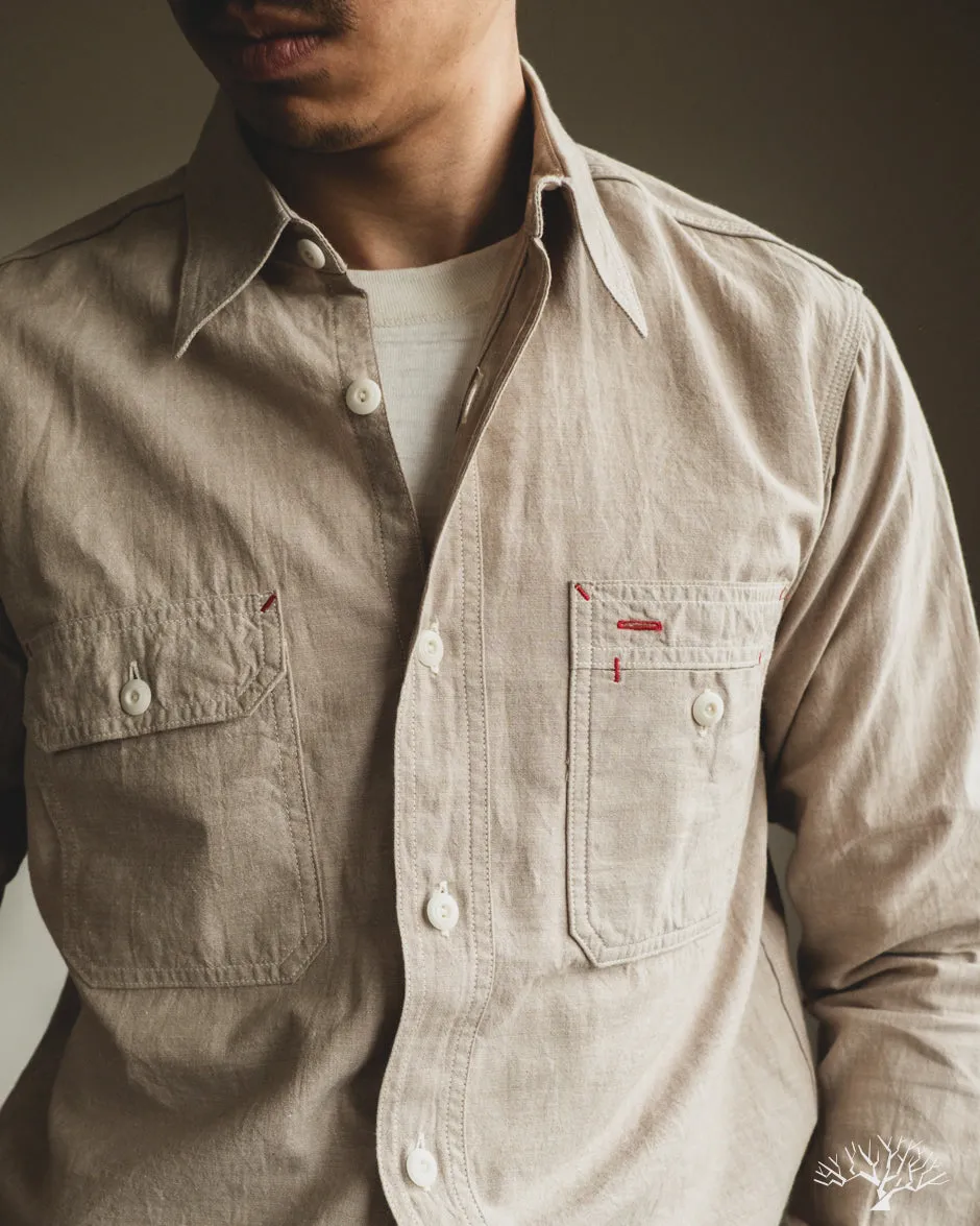 Uncle Sam Selvedge Chambray Work Shirt - Tan