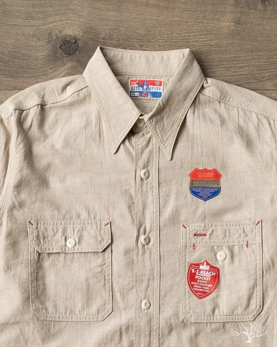 Uncle Sam Selvedge Chambray Work Shirt - Tan