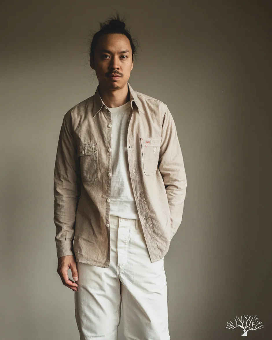 Uncle Sam Selvedge Chambray Work Shirt - Tan