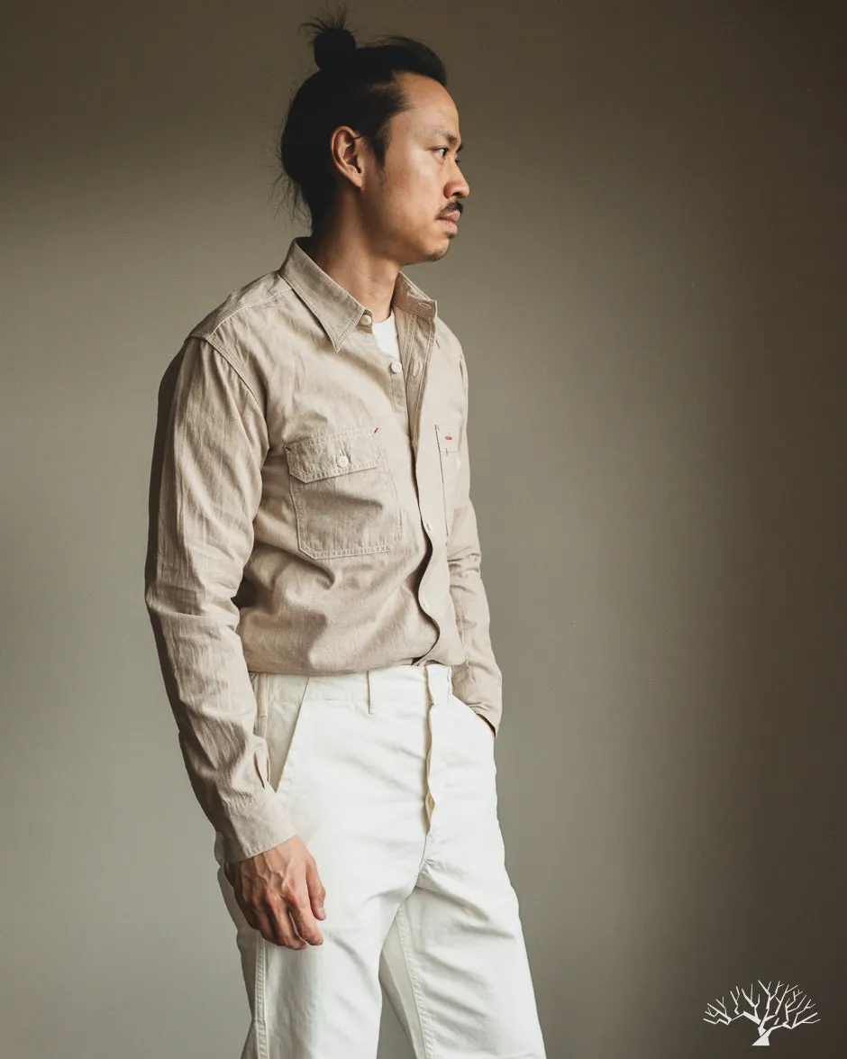 Uncle Sam Selvedge Chambray Work Shirt - Tan