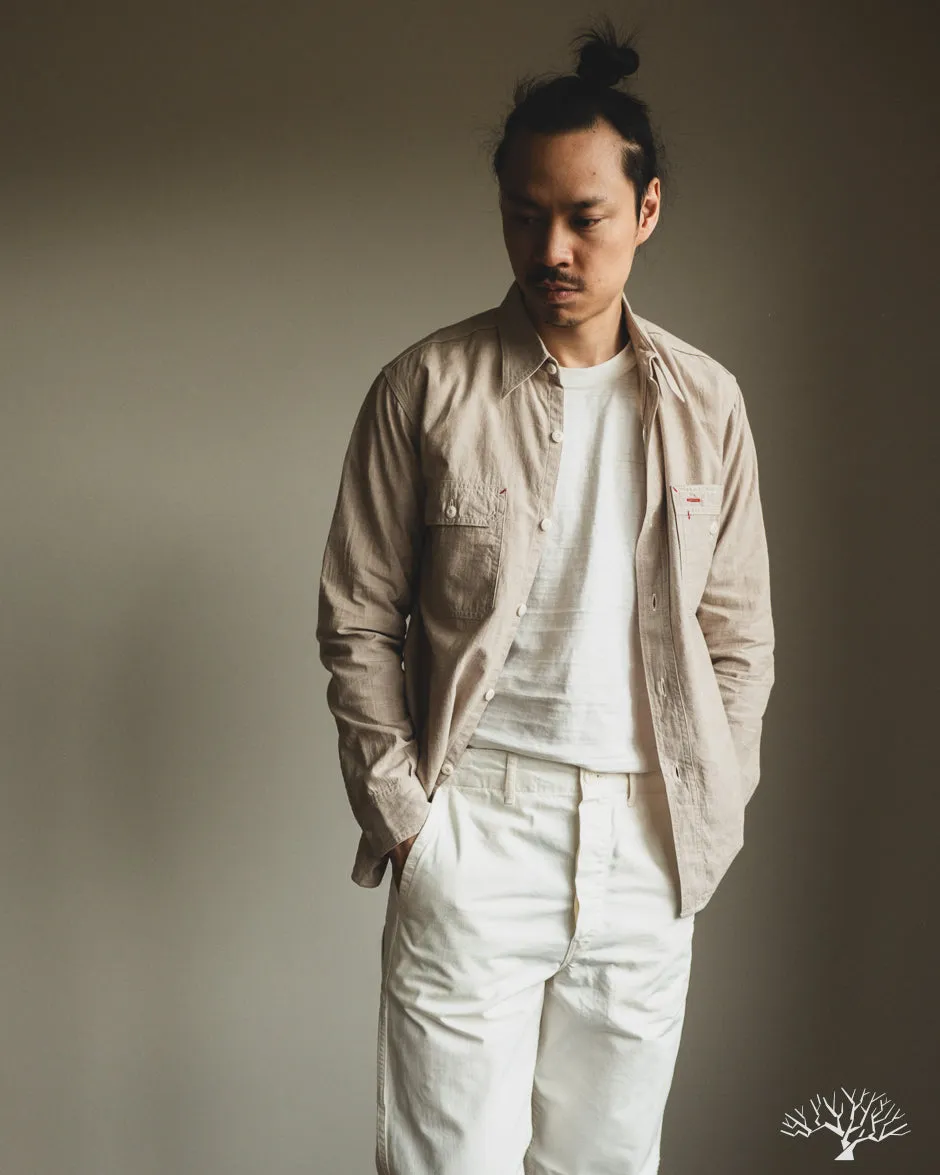 Uncle Sam Selvedge Chambray Work Shirt - Tan