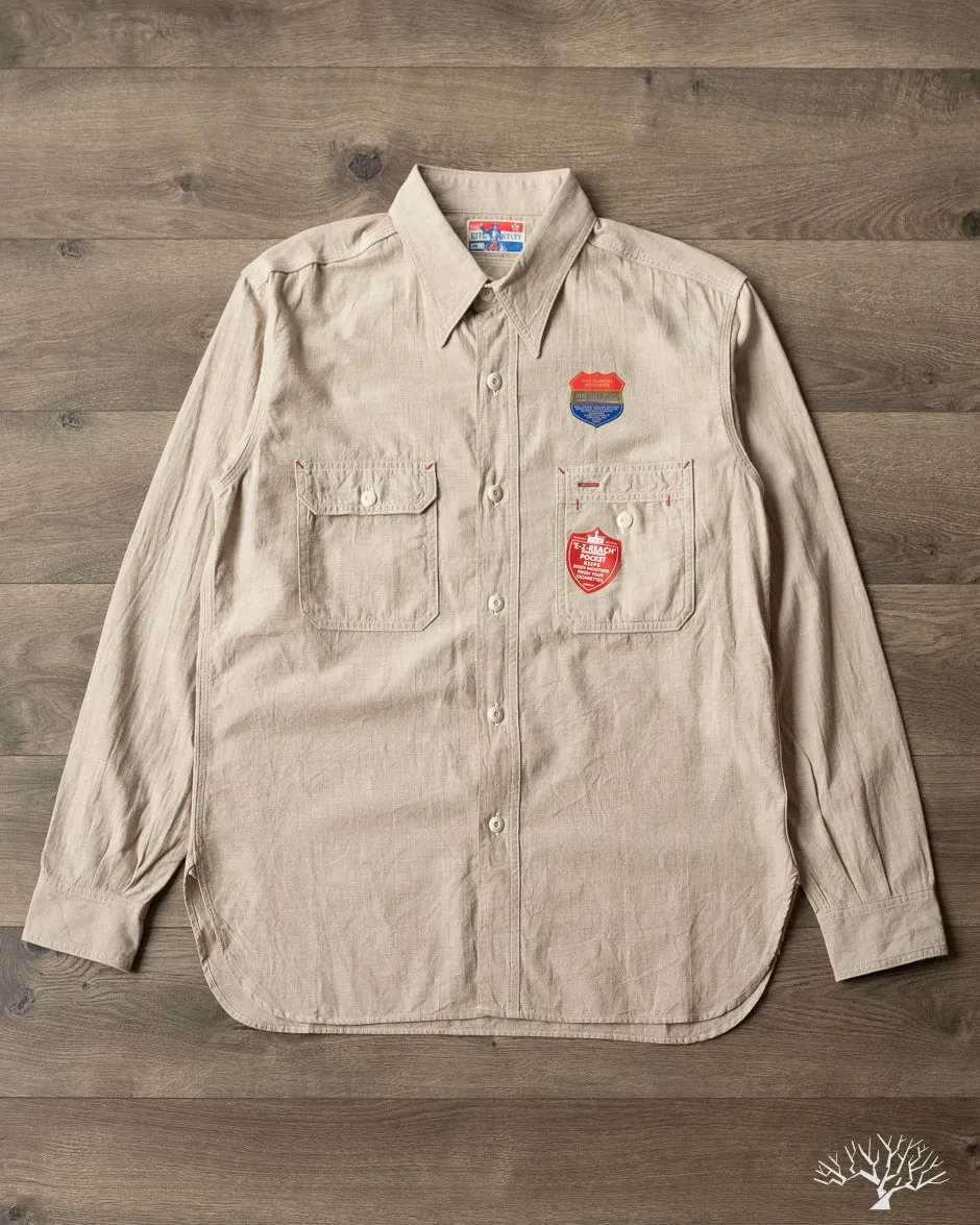 Uncle Sam Selvedge Chambray Work Shirt - Tan