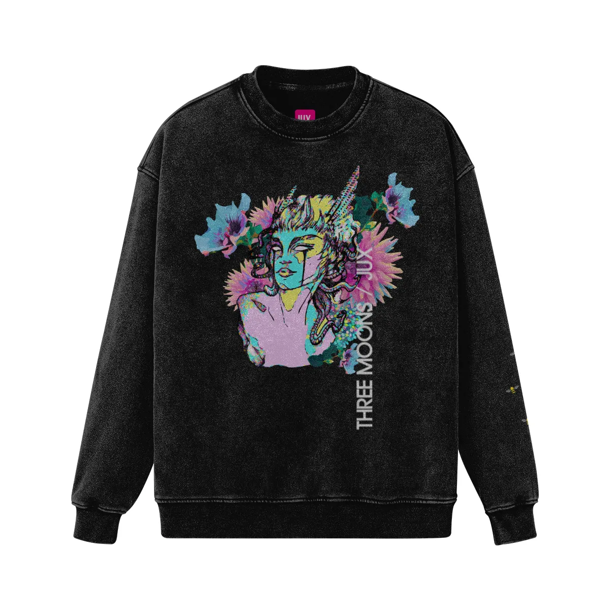Unisex Embroidered Super Heavyweight Oversized Faded Sweatshirt