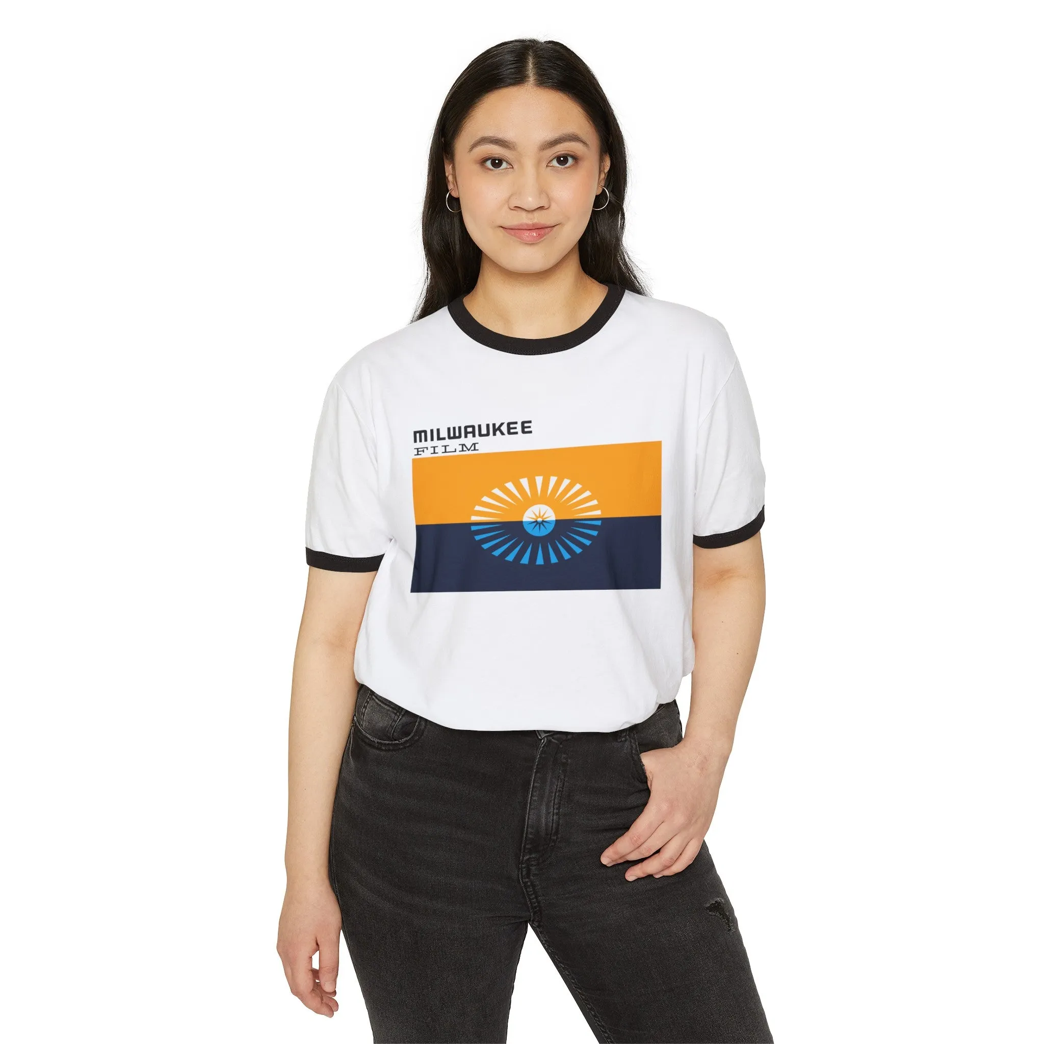 Unisex " MKE Flag" Cotton Ringer T-Shirt
