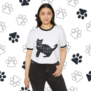 Unisex SCBC "A Few Words" Ringer T-Shirt. Shirt, Branded, Streetwear, Unisex, Cat T-Shirt, Cat, Cat Mom, Cat Dad, Cat Adoption, Cat Lover