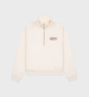 Upper East Side Quarter Zip - Cream/Chocolate