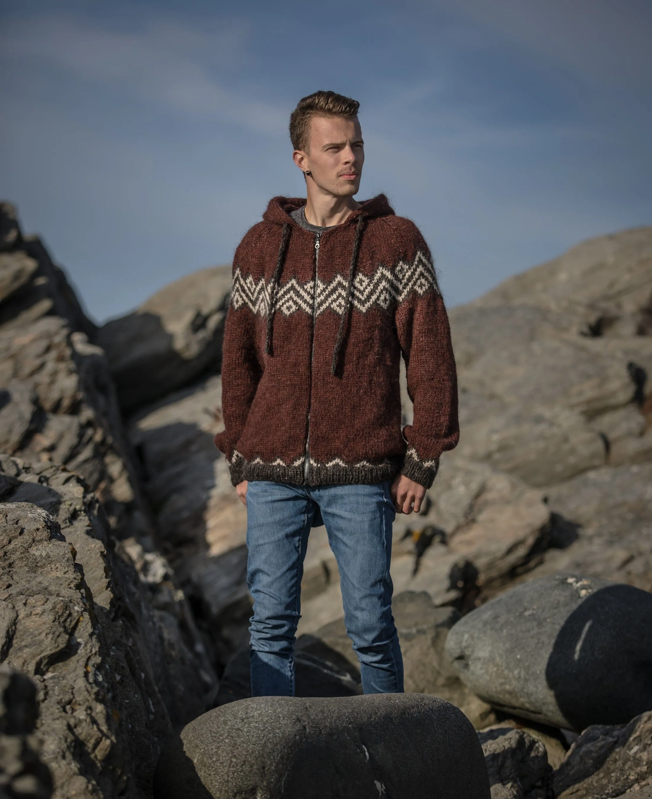 Urdan zip-up Hoodies Cardigan  - Knitting Kit