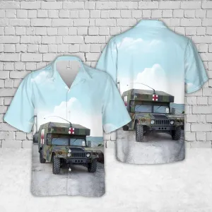 US Army High-Mobility Multipurpose Wheeled Vehicle M-997 ambulance Hawaiian Shirt