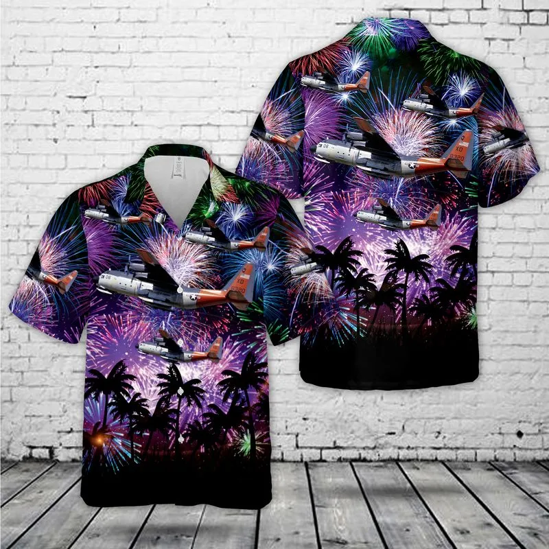 US Navy Lockheed LC-130F Hercules (L-282), 4th Of July Hawaiian Shirt, Short sleeve Hawaiian shirt for men