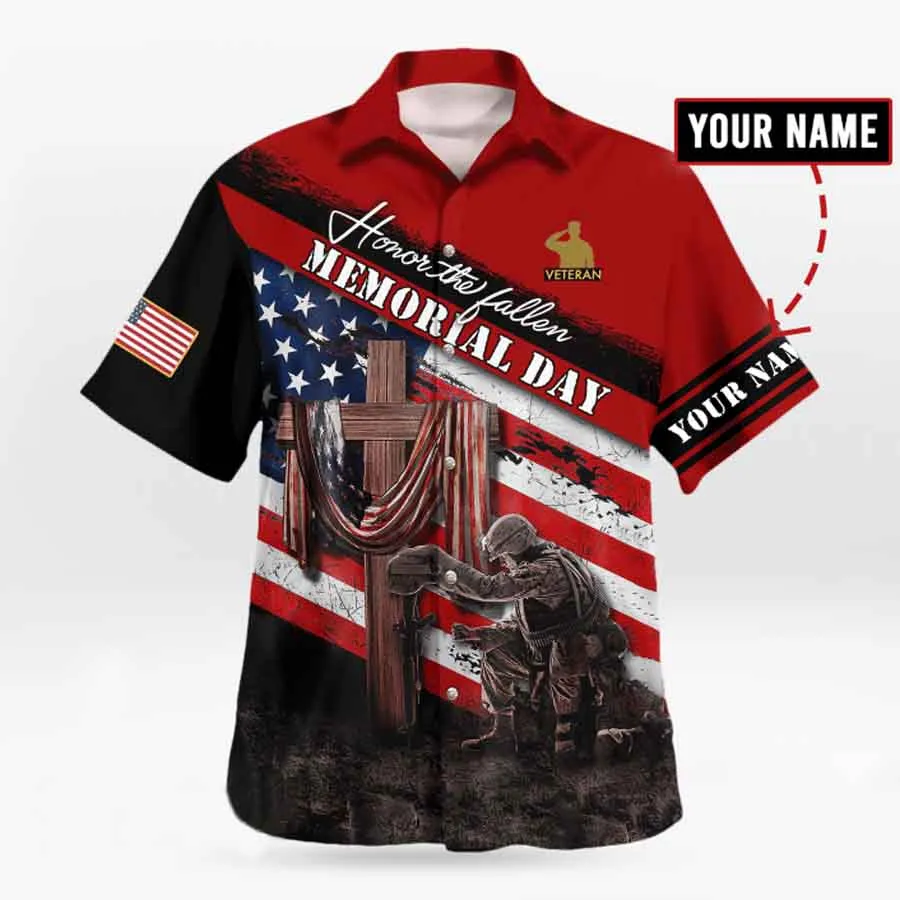 US Veteran Memorial 'Honor The Fallen - Memorial Day' Hawaiian Shirt, gift for veteran