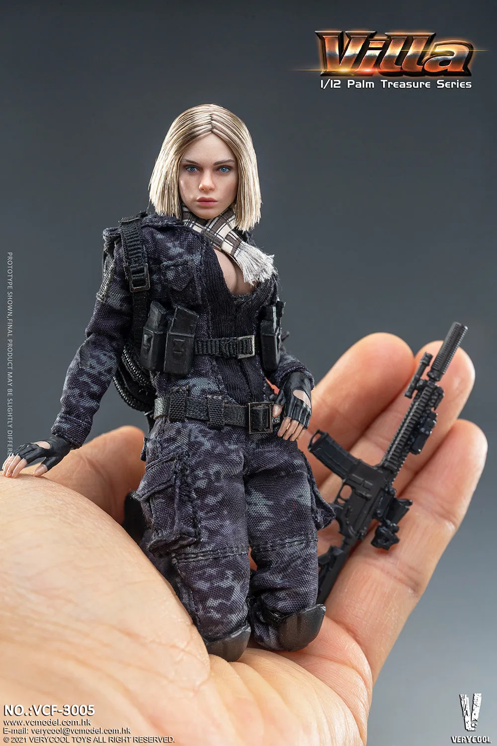Very Cool - 1/12 Palm Treasure Series - Black MC Camouflage Women Soldier - Villa