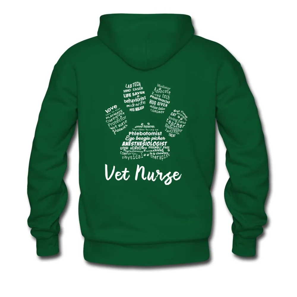 Vet Nurse Paw Print on back Unisex Hoodie