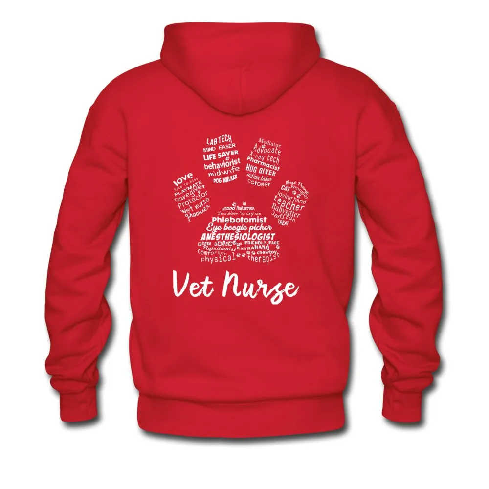 Vet Nurse Paw Print on back Unisex Hoodie