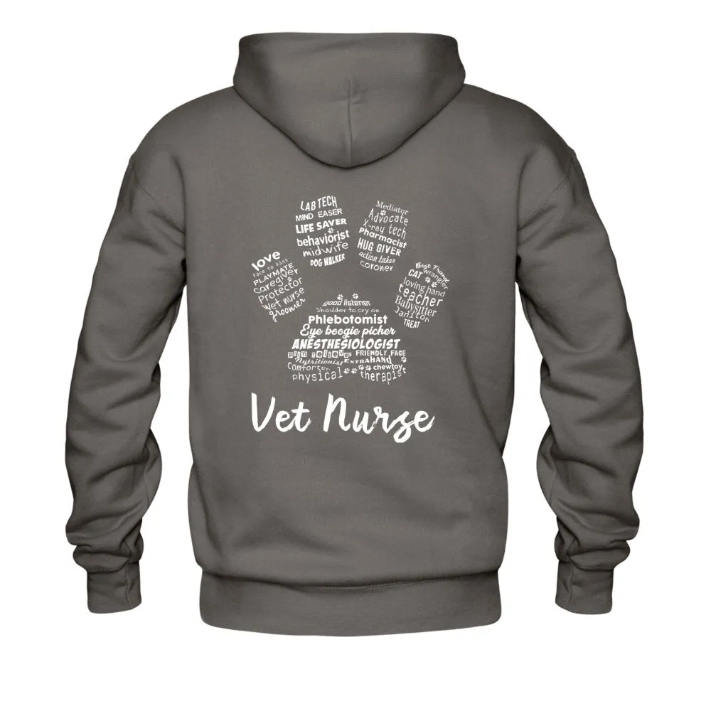 Vet Nurse Paw Print on back Unisex Hoodie