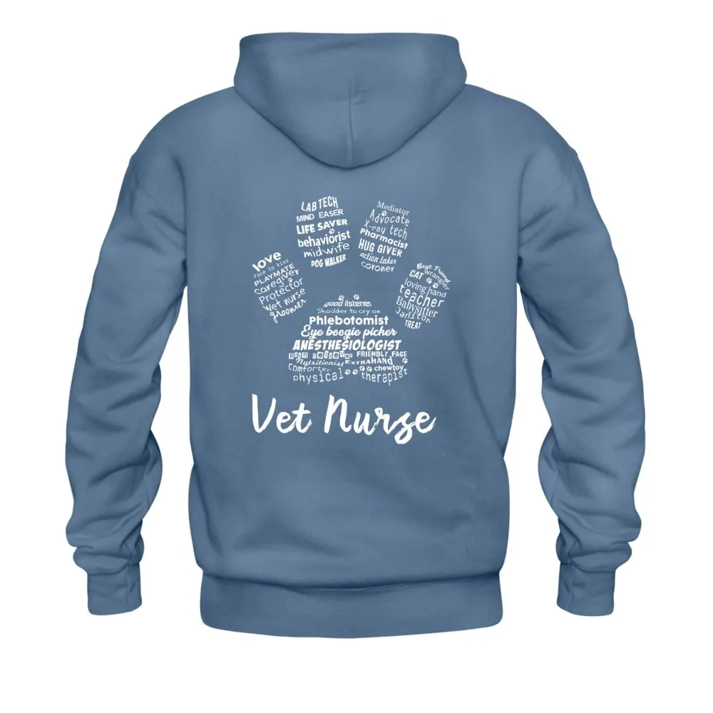 Vet Nurse Paw Print on back Unisex Hoodie