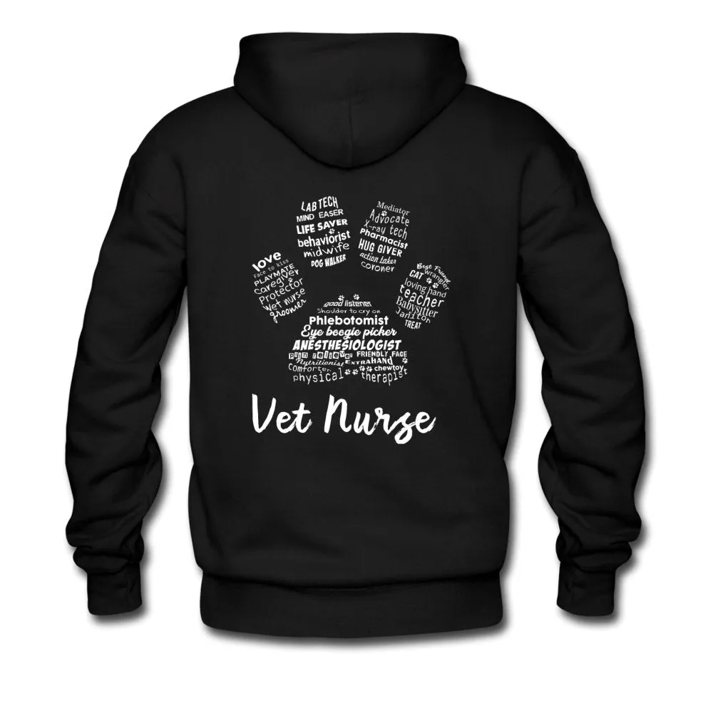 Vet Nurse Paw Print on back Unisex Hoodie