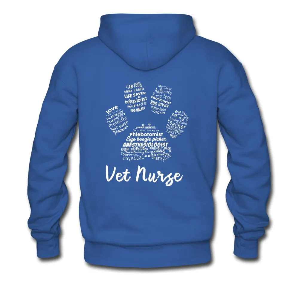 Vet Nurse Paw Print on back Unisex Hoodie