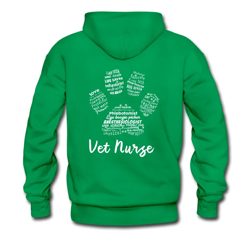 Vet Nurse Paw Print on back Unisex Hoodie