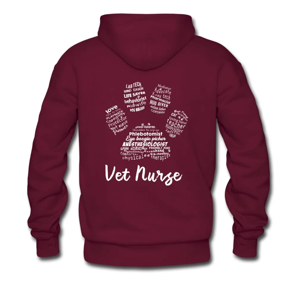 Vet Nurse Paw Print on back Unisex Hoodie