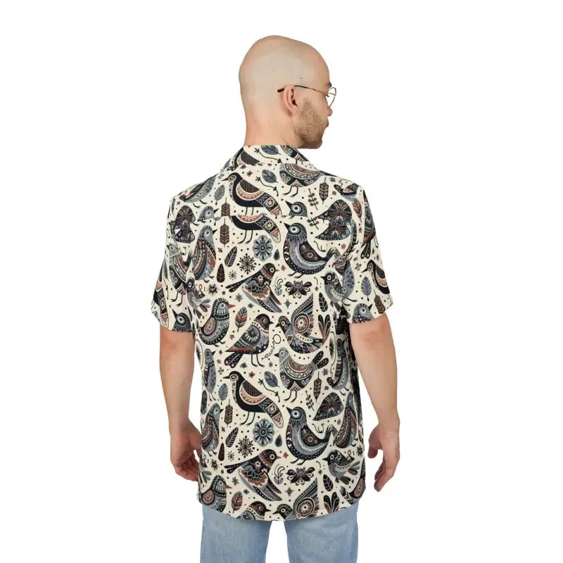 Vibrant Birds Unisex Hawaiian Button Down Shirt