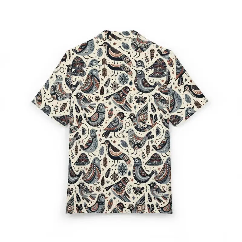 Vibrant Birds Unisex Hawaiian Button Down Shirt
