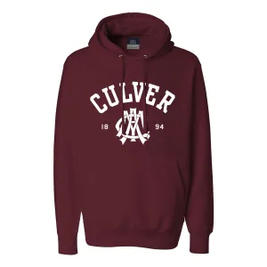 Vintage 1894 Culver Military Academy Pro Weave Hood - Maroon