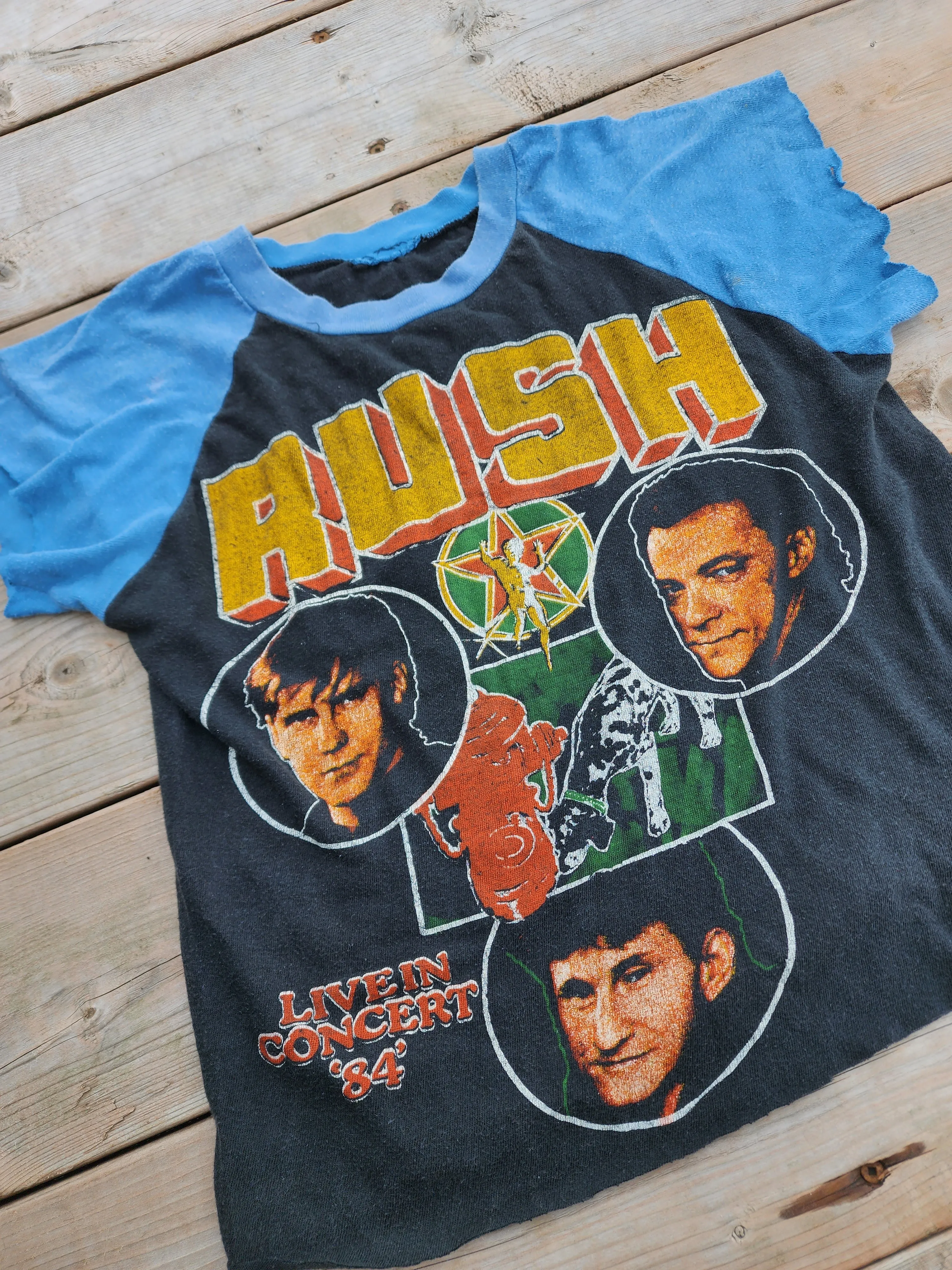 Vintage 1980's Rush, Live in Concert '84, Signals, Parking Lot Cut Off Shirt (Men's Small)