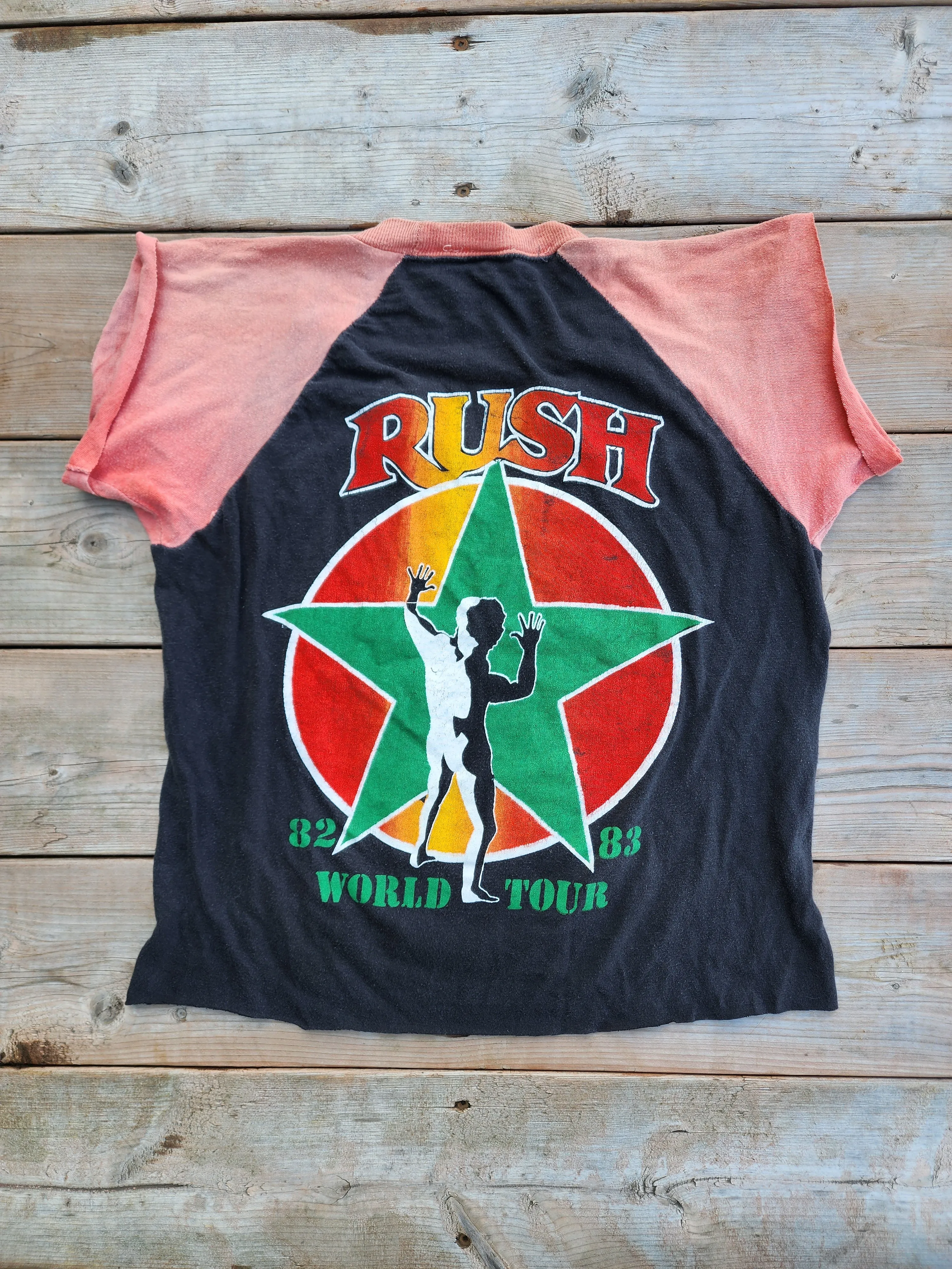 Vintage 1980's Rush, Signals Tour 82-83, Parking Lot Cut Off Shirt (Men's Small)
