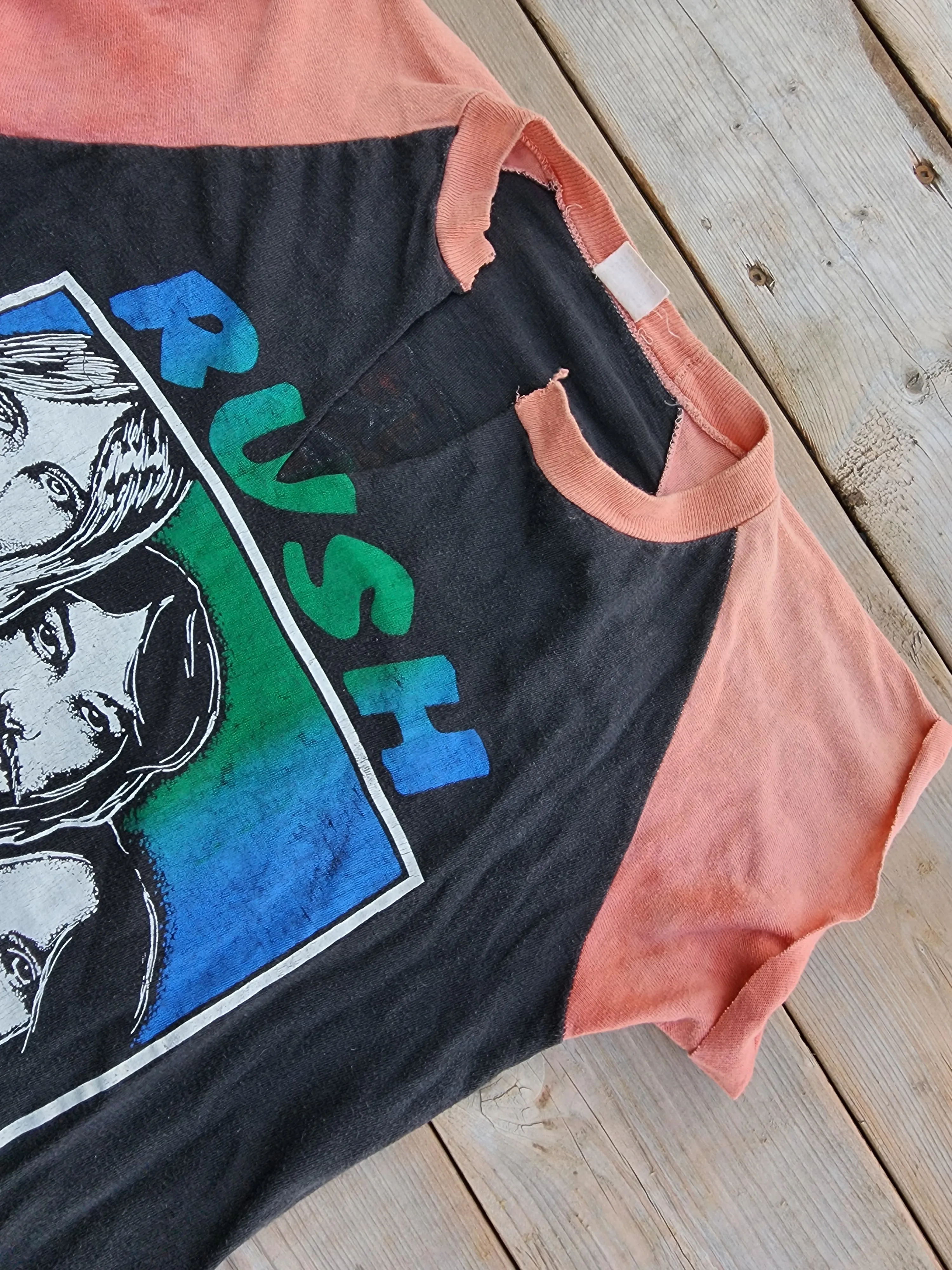 Vintage 1980's Rush, Signals Tour 82-83, Parking Lot Cut Off Shirt (Men's Small)