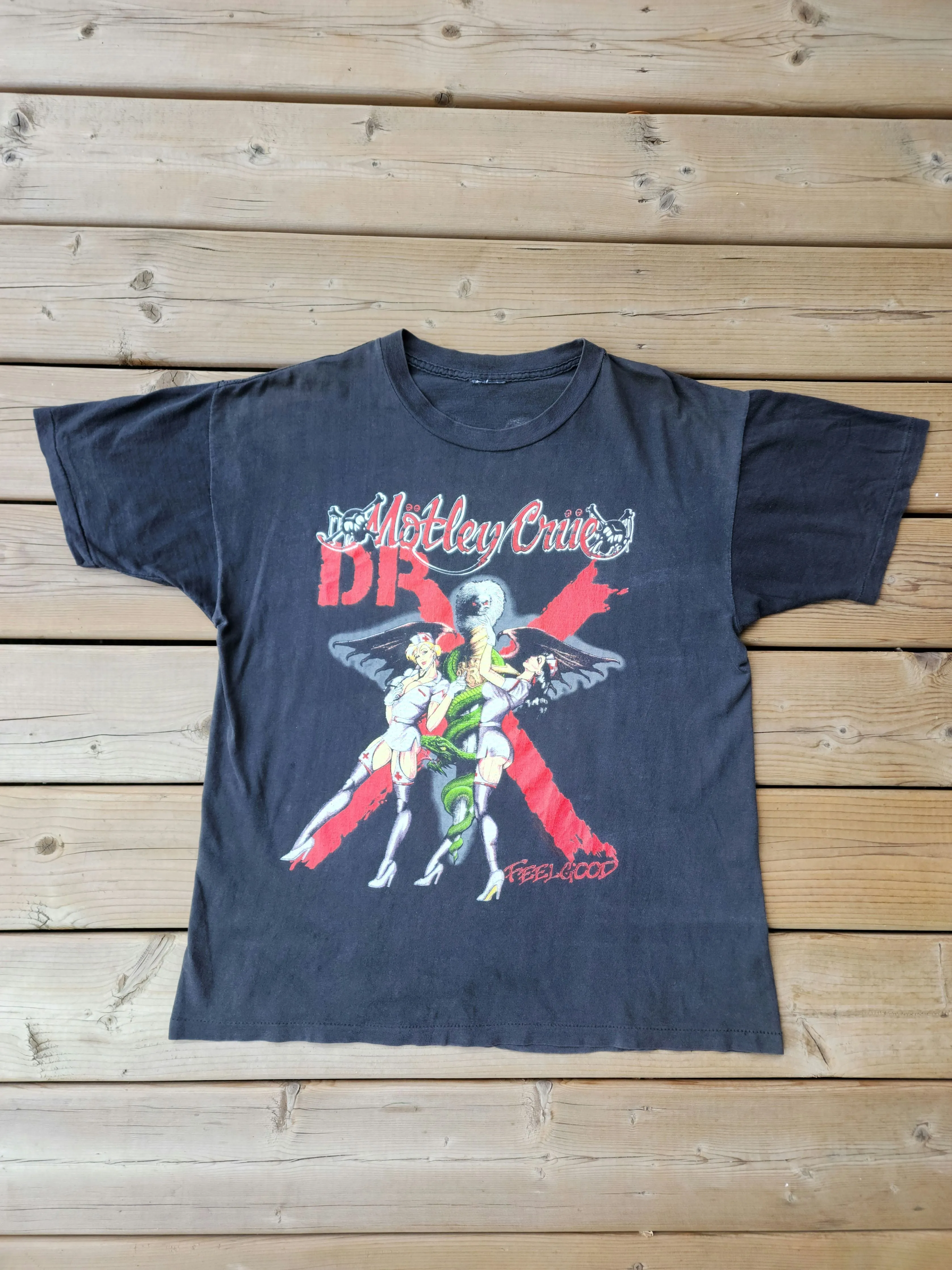Vintage 1986 Motley Crue Dr. Feel Good Tour T-shirt (Men's Medium/Large)