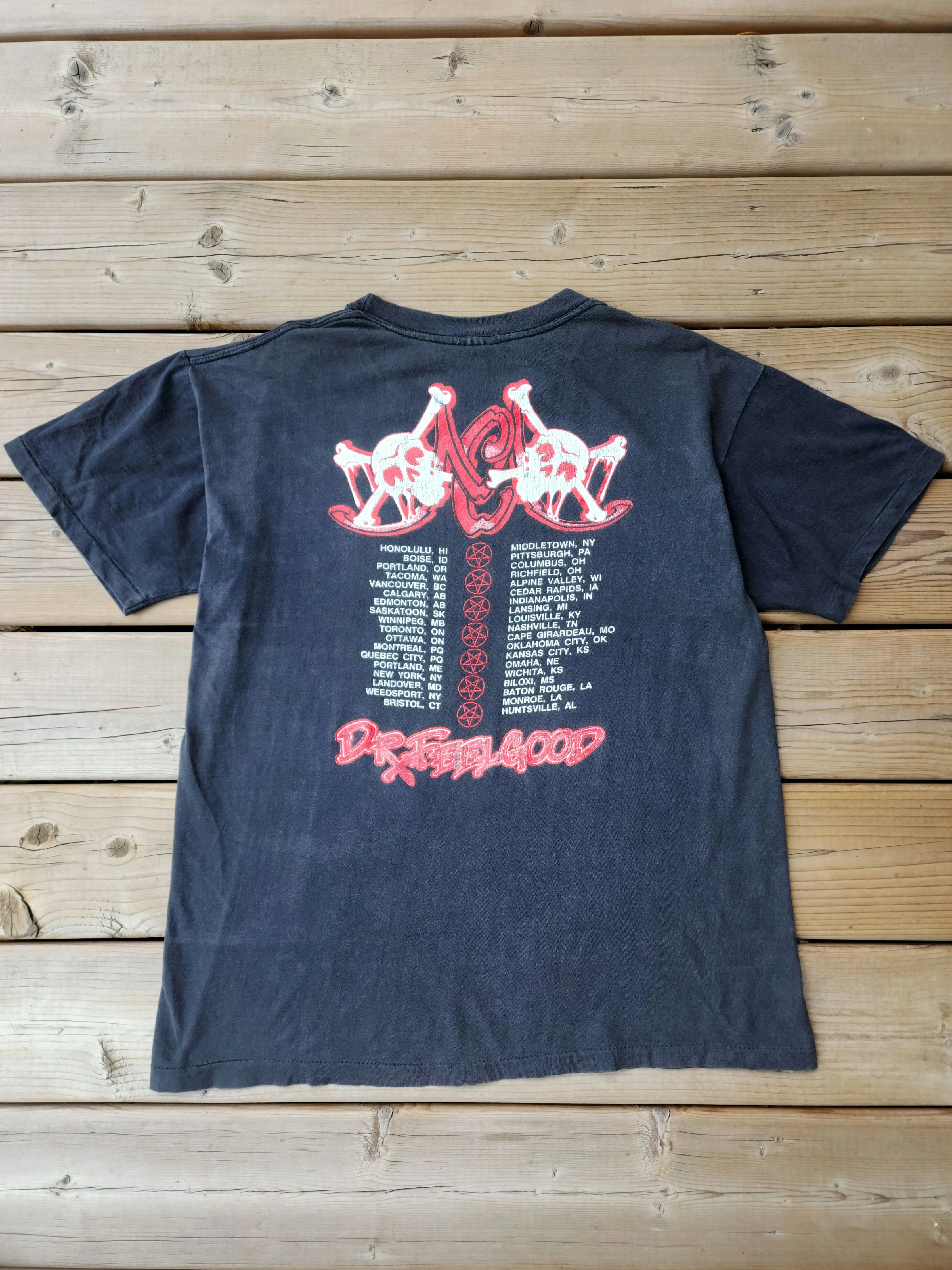 Vintage 1986 Motley Crue Dr. Feel Good Tour T-shirt (Men's Medium/Large)