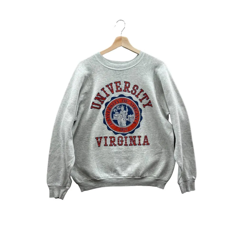 Vintage 1990's University of Virginia College Crest Logo Crewneck