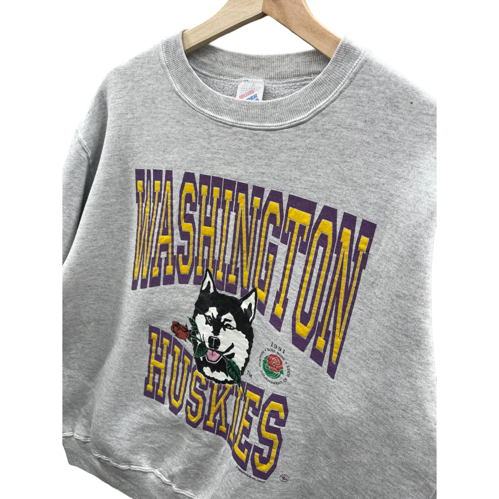 Vintage 1991 Washington Huskies Rose Bowl College Football Crewneck