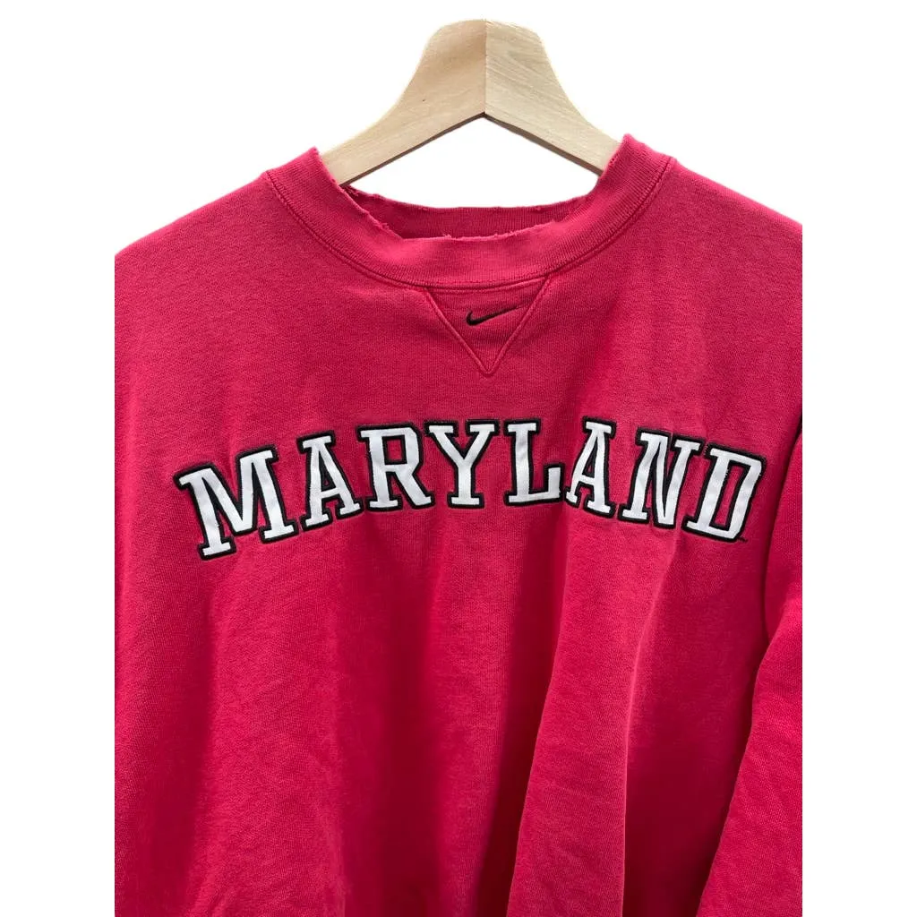 Vintage 2000's Nike Maryland University Spellout Center Swoosh Crewneck