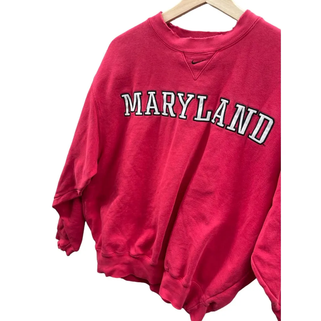 Vintage 2000's Nike Maryland University Spellout Center Swoosh Crewneck