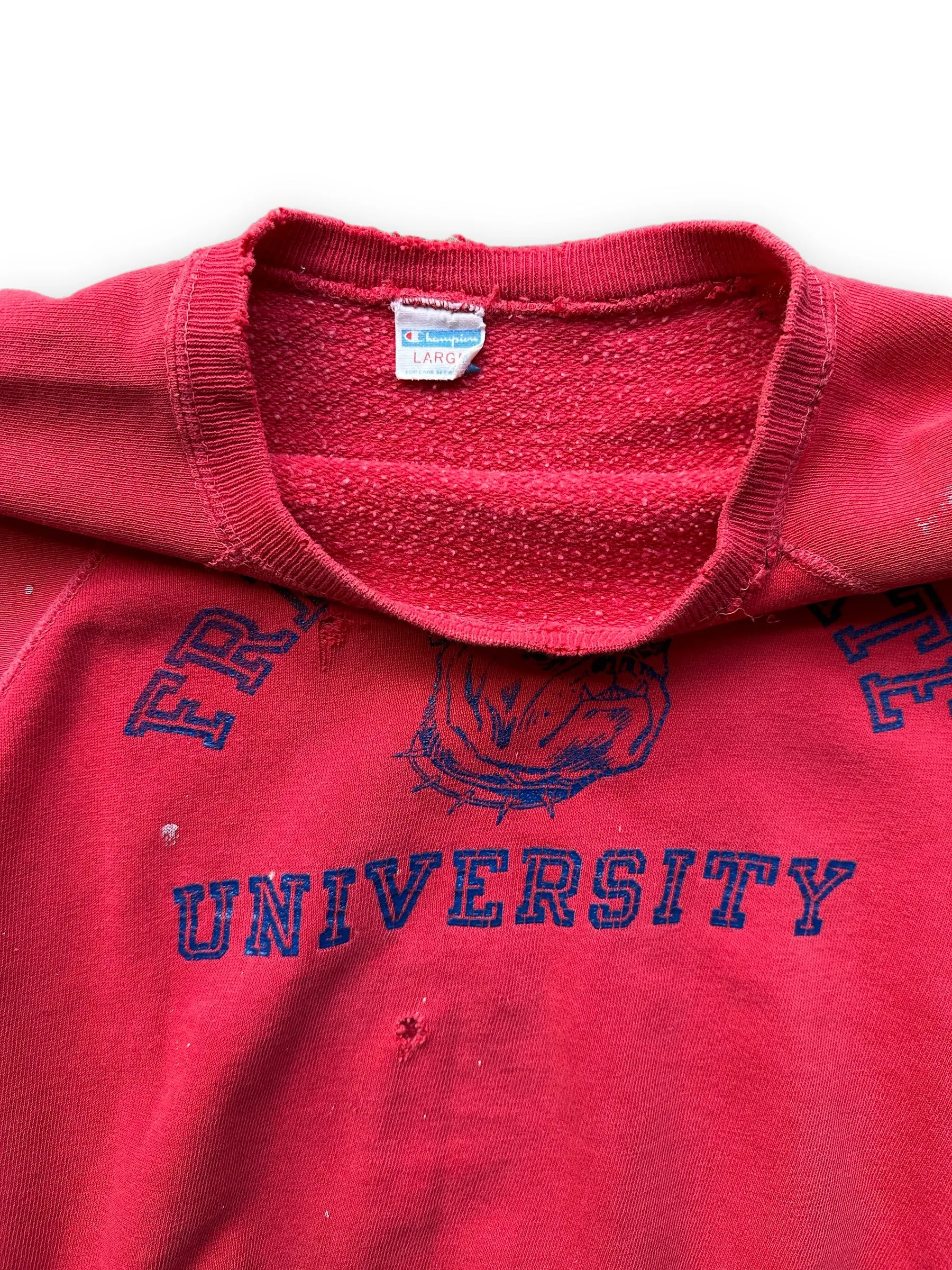 Vintage 70s Fresno State Champion Short Sleeve Crewneck SZ L | Vintage Crewneck Sweatshirts Seattle | Barn Owl Vintage Seattle