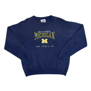 Vintage 90's Lee Sport MICHIGAN WOLVERINES Embroidered College Crewneck Sweatshirt