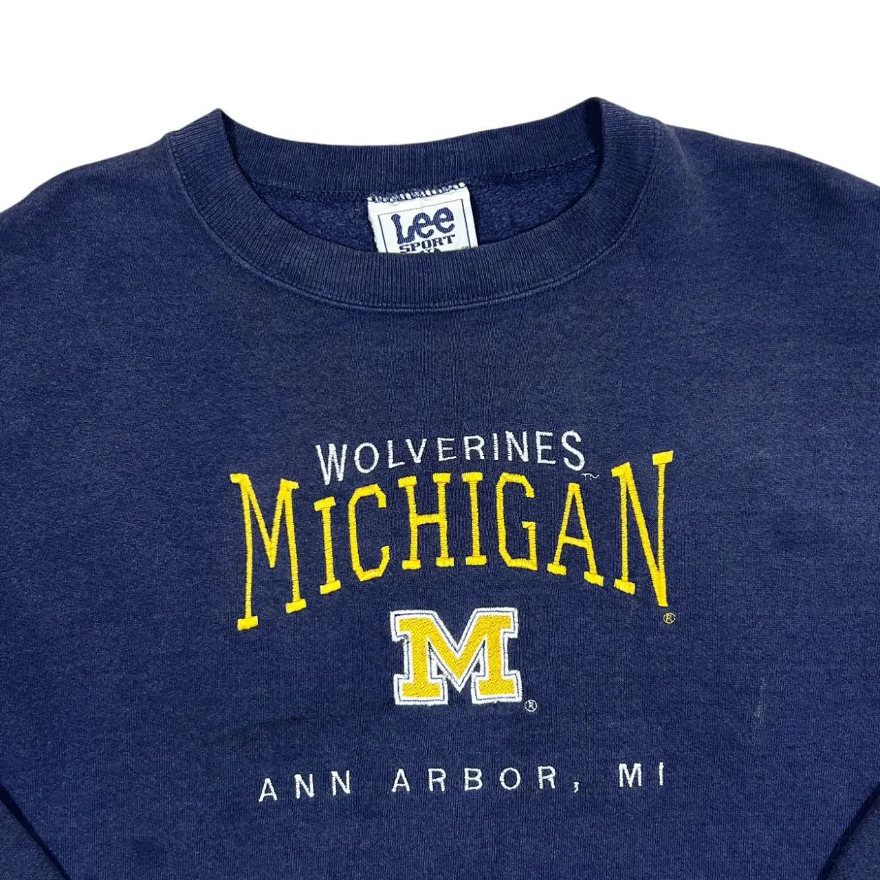 Vintage 90's Lee Sport MICHIGAN WOLVERINES Embroidered College Crewneck Sweatshirt