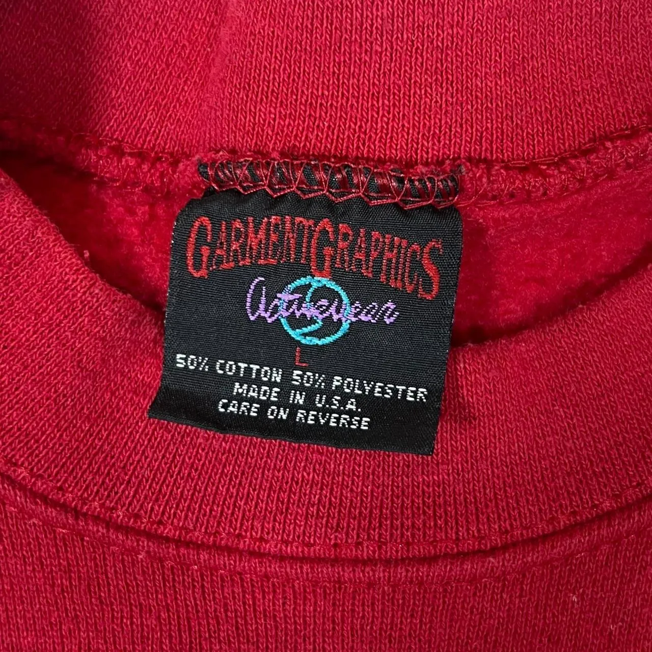 Vintage 90's NCAA NEBRASKA HUSKERS Made In USA College Sports Graphic Red Sweatshirt