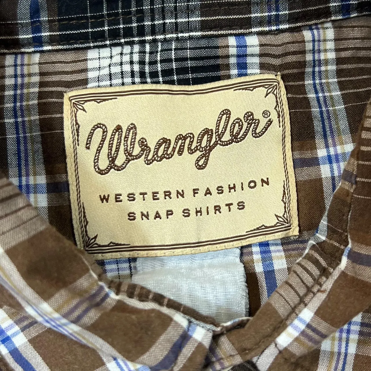 Vintage 90's WRANGLER "Western Fashion Snap Shirts" Cowboy Plaid Check Pearl Snap Popper Long Sleeve Shirt